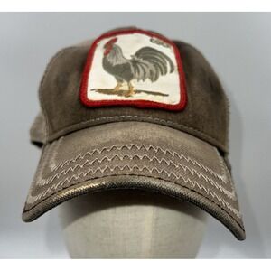 Goorin Bros Trucker Hat Unisex C)%k / Rooster Patch Brown Snapback Distressed